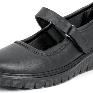 Women’s Leather Mary Jane Shoes Water Resistant Orthotic Non-slip Comfortable